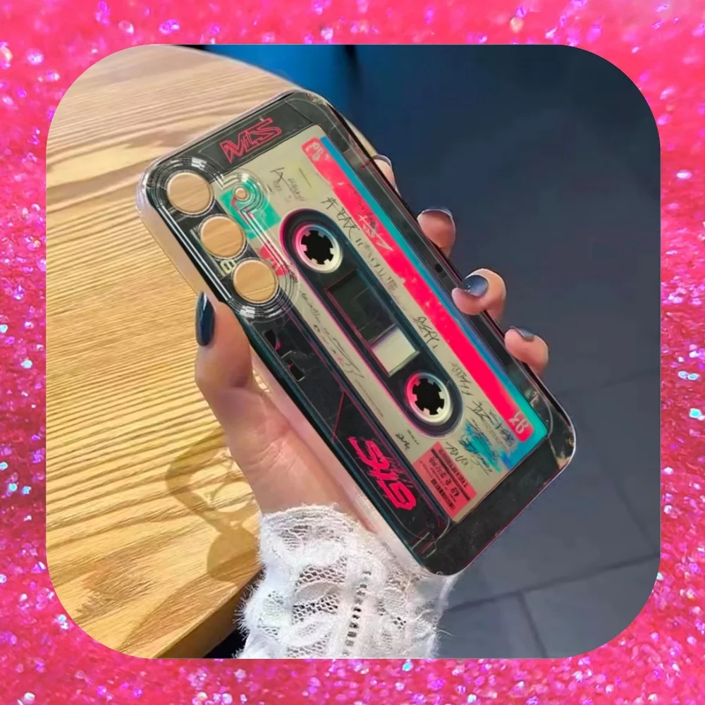 Retro Cassette Tape Design for a Fully Covered TPU Phone Case S25 Ultra - NEW